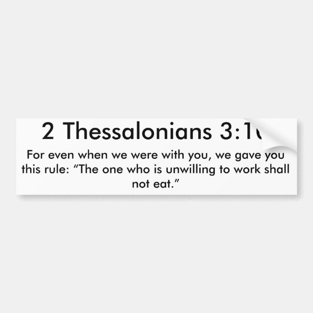 Pegatina Para Coche 2 3:10 de Thessalonians (Frente)