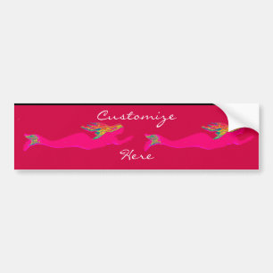 Pegatina Para Coche 2 sirenas rosadas que nadan
