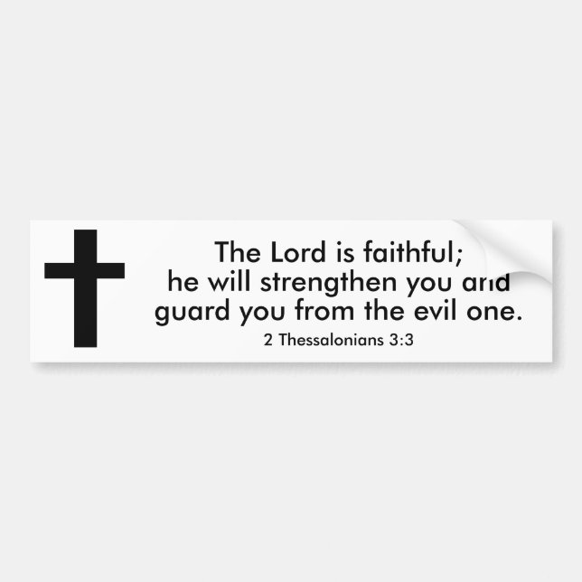 Pegatina Para Coche 2 Thessalonians 3:3 Bible Verse Bumper Sticker  (Frente)