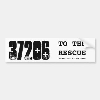PEGATINA PARA COCHE 37206, AL RESCATE, INUNDACIÓN 2010 DE NASHVILLE