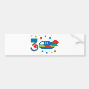 Pegatina Para Coche 3.ᵉʳ avión de cumpleaños