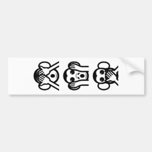 Pegatina Para Coche 3 Emoji de monos sabios