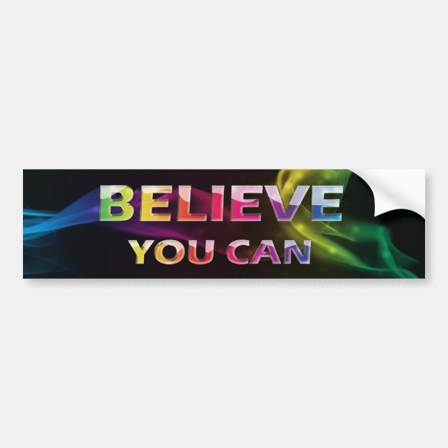 Pegatina Para Coche 3 palabra Quote~Believe usted parachoque de (Frente)