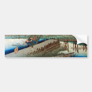 Pegatina Para Coche 44. 四日市宿, 広重 Yokkaichi-juku, Hiroshige, Ukiyo-e