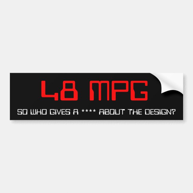 PEGATINA PARA COCHE 48 MPG (Frente)