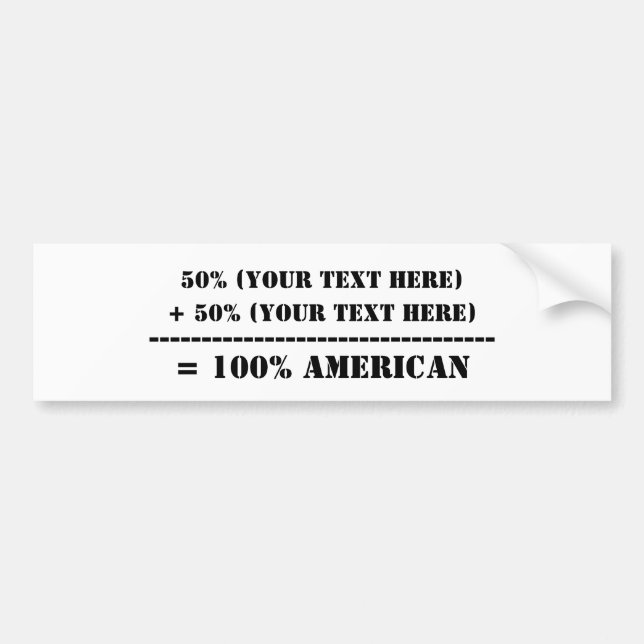 Pegatina Para Coche 50% (Su texto aquí) (Frente)