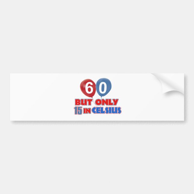 Pegatina Para Coche 60.os diseños años del cumpleaños (Frente)