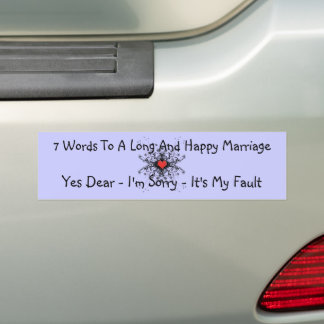 Pegatina Para Coche 7 Palabras Para Un Matrimonio Largo