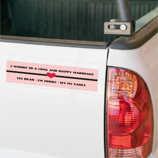 Pegatina Para Coche 7 palabras para un matrimonio largo y feliz