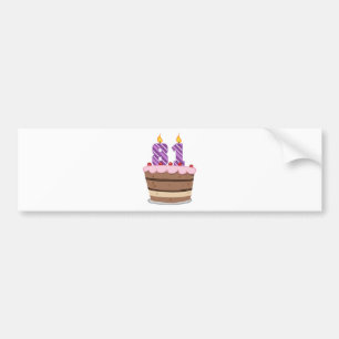 Pegatina Para Coche 81 años en el pastel de cumpleaños
