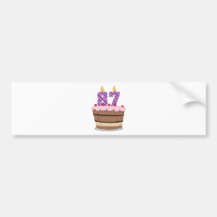 Pegatina Para Coche 87 años en el pastel de cumpleaños