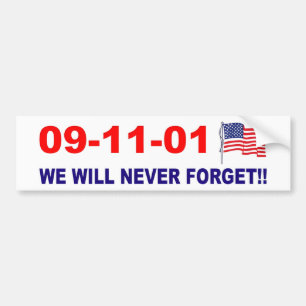 Pegatina Para Coche 911 Nunca olvidaremos Bumper Sticker