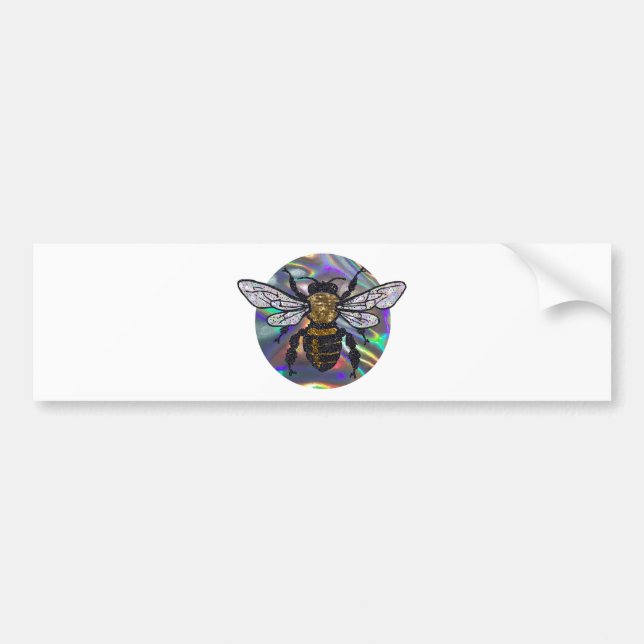 Pegatina Para Coche abeja con joyas (Frente)