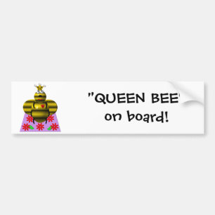 Pegatina Para Coche Abeja reina linda en un edredón