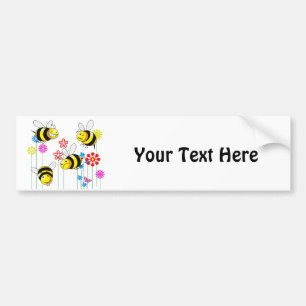 Pegatina Para Coche Abejas zumbadas en flores del jardín
