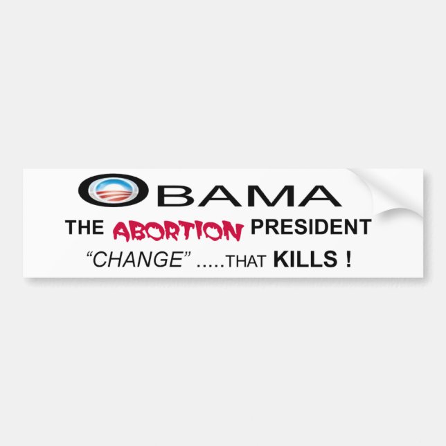 PEGATINA PARA COCHE ABORTO DE OBAMA (Frente)