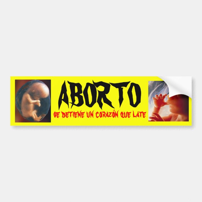 Pegatina Para Coche ABORTO se detiene un corazón que late (Frente)