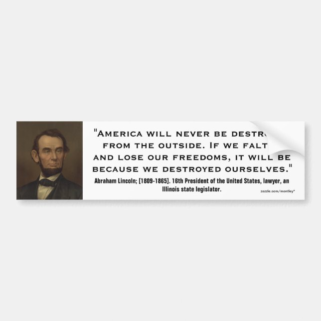 Pegatina Para Coche Abraham Lincoln Quote_02 (Frente)