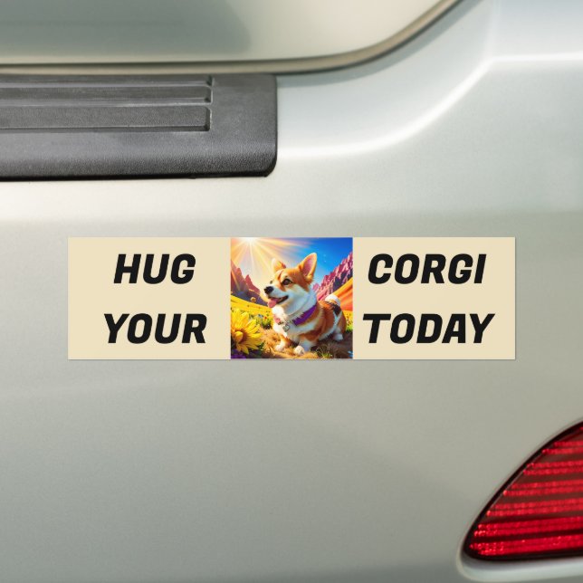 Pegatina Para Coche Abraza Su Corgi Hoy (en coche)