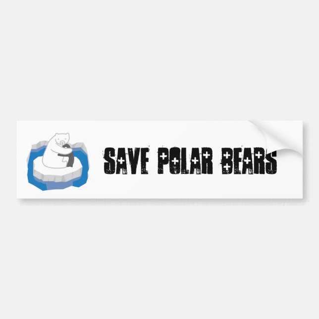 Pegatina Para Coche Abrazo de oso polar (Frente)