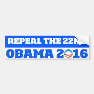 Pegatina Para Coche Abrogue el 22do: Obama 2016