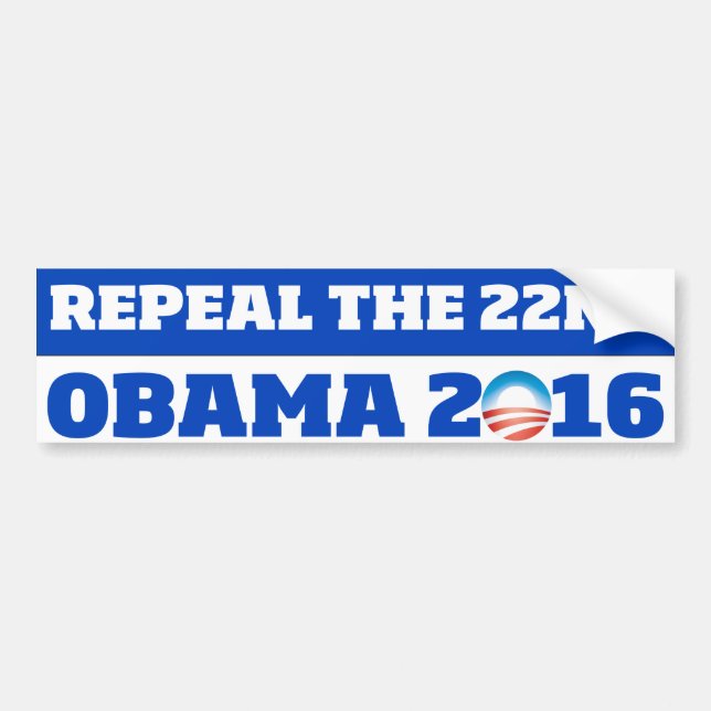 Pegatina Para Coche Abrogue el 22do: Obama 2016 (Frente)