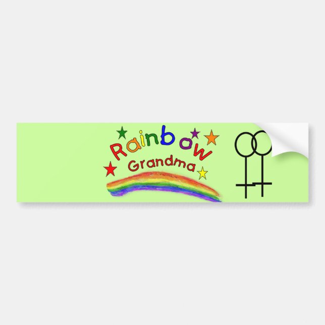 Pegatina Para Coche "Abuela lesbiana gay del arco iris " (Frente)