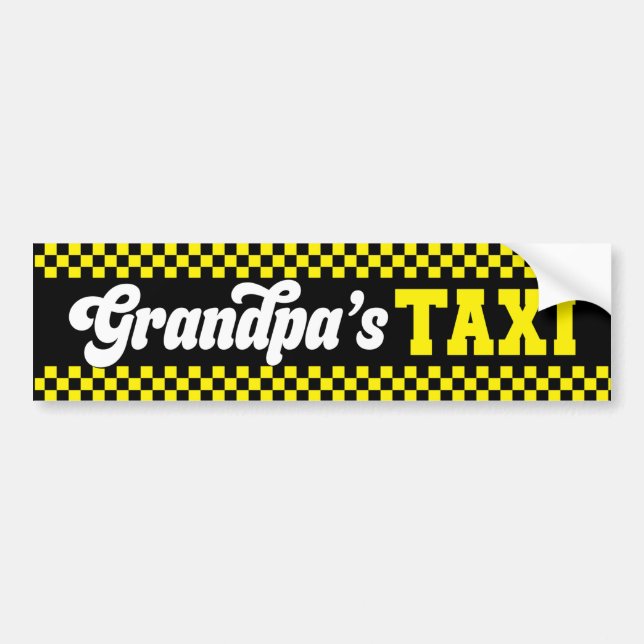 Pegatina Para Coche Abuelo gracioso de Taxi Cab (Frente)
