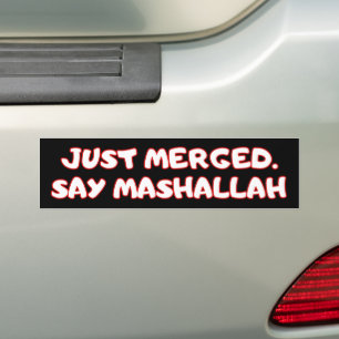 Pegatina Para Coche Acaba de fusionarse, di Mashallah, divertido stick