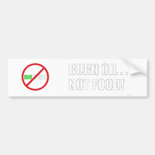 Pegatina Para Coche Aceite de la quemadura…. ¡No comida!