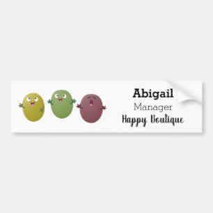 Pegatina Para Coche Aceitunas alegres y lindas cantando personalizado