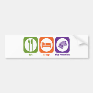 Pegatina Para Coche Acordeón de Eat Sleep Play