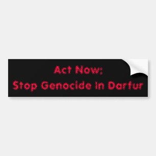 Pegatina Para Coche Acto ahora: Pare el genocidio en Darfur