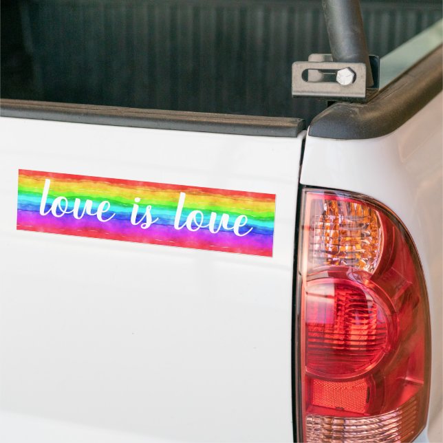 Pegatina Para Coche Acuarela El amor arcoiris es el orgullo amoroso (En Camión)