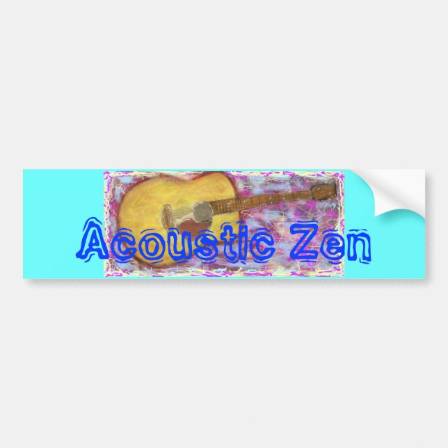 Pegatina Para Coche Acústica guitarra zen (Frente)