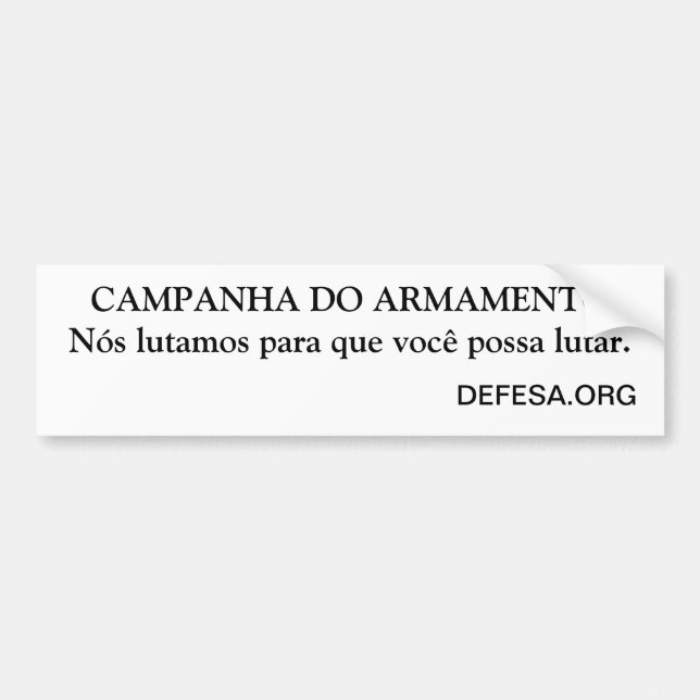 Pegatina Para Coche Adesivo carro Campanha do Armamento (Frente)