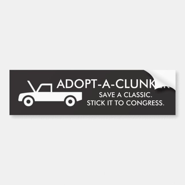 PEGATINA PARA COCHE ADOPT-A-CLUNKER (Frente)