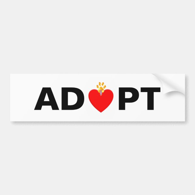 Pegatina Para Coche Adopta corazón y pata (Frente)