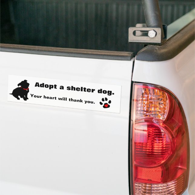 Pegatina Para Coche Adoptar Un Diseño De Perro Refugio (En Camión)
