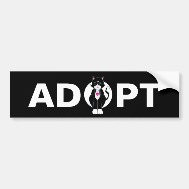 Pegatina Para Coche Adoptar un gato salvaje de Tuxedo (Frente)
