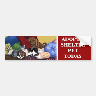 Pegatina Para Coche ADOPTE a un MASCOTA HOY Bumpersticker del REFUGIO