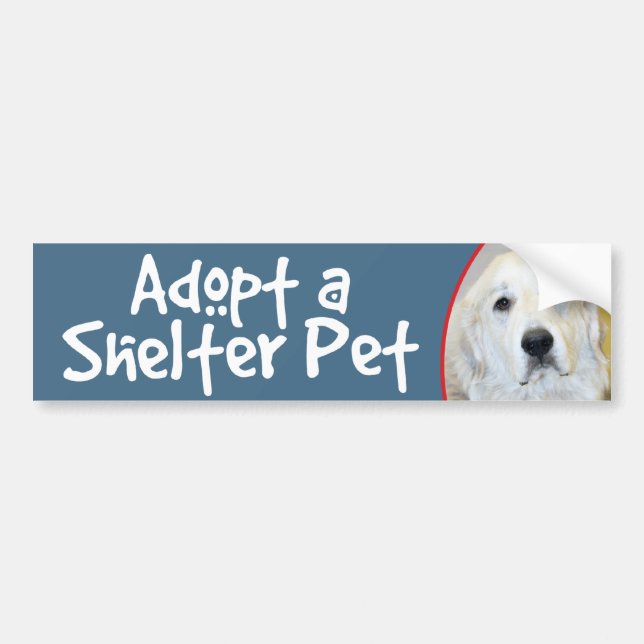 Pegatina Para Coche Adopte a un mascota los grandes Pirineos del (Frente)