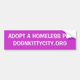 Pegatina Para Coche Adopte a un mascota sin hogar Bumpersticker