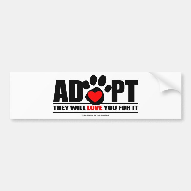 Pegatina Para Coche Adopte Pawprint (Frente)