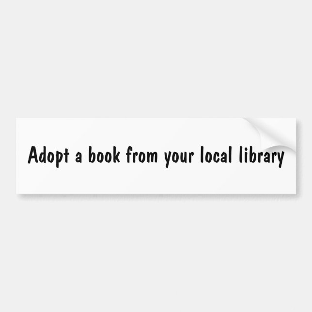 Pegatina Para Coche Adopte un libro de su biblioteca local (Frente)