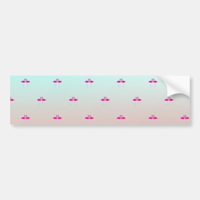 Pegatina Para Coche Adorables Flamencos Rosados Enamorados (Frente)