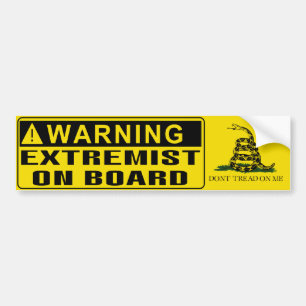 Pegatina Para Coche ADVERTENCIA - bandera de Gadsden del extremista a