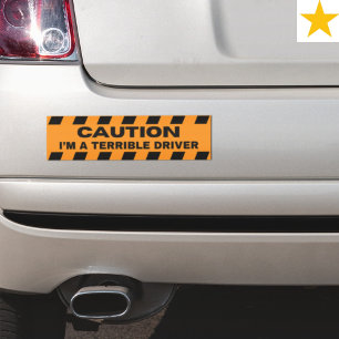 Pegatina Para Coche Advertencia divertida precaución mal conductor hum