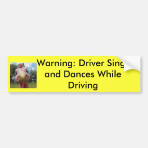 Pegatina Para Coche Advertencia: El conductor canta y…