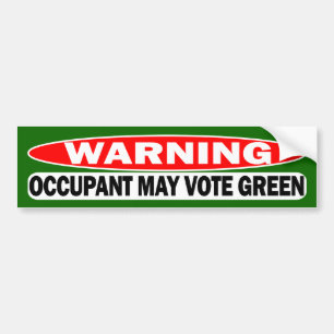 Pegatina Para Coche ¡Advertencia!  El inquilino puede votar verde